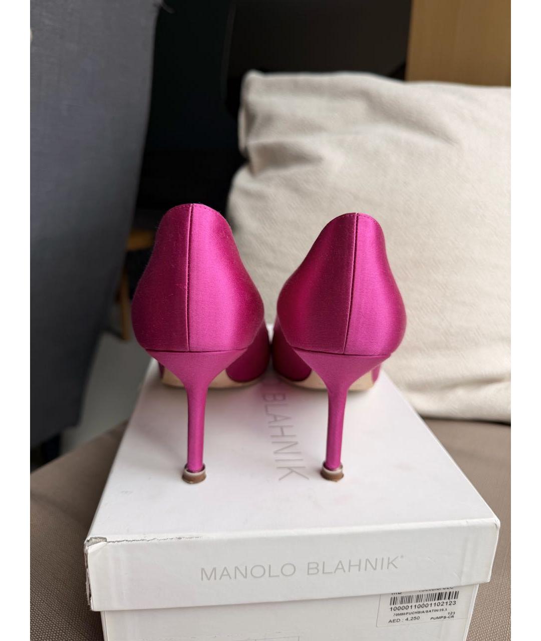 MANOLO BLAHNIK Розовые текстильные туфли, фото 4