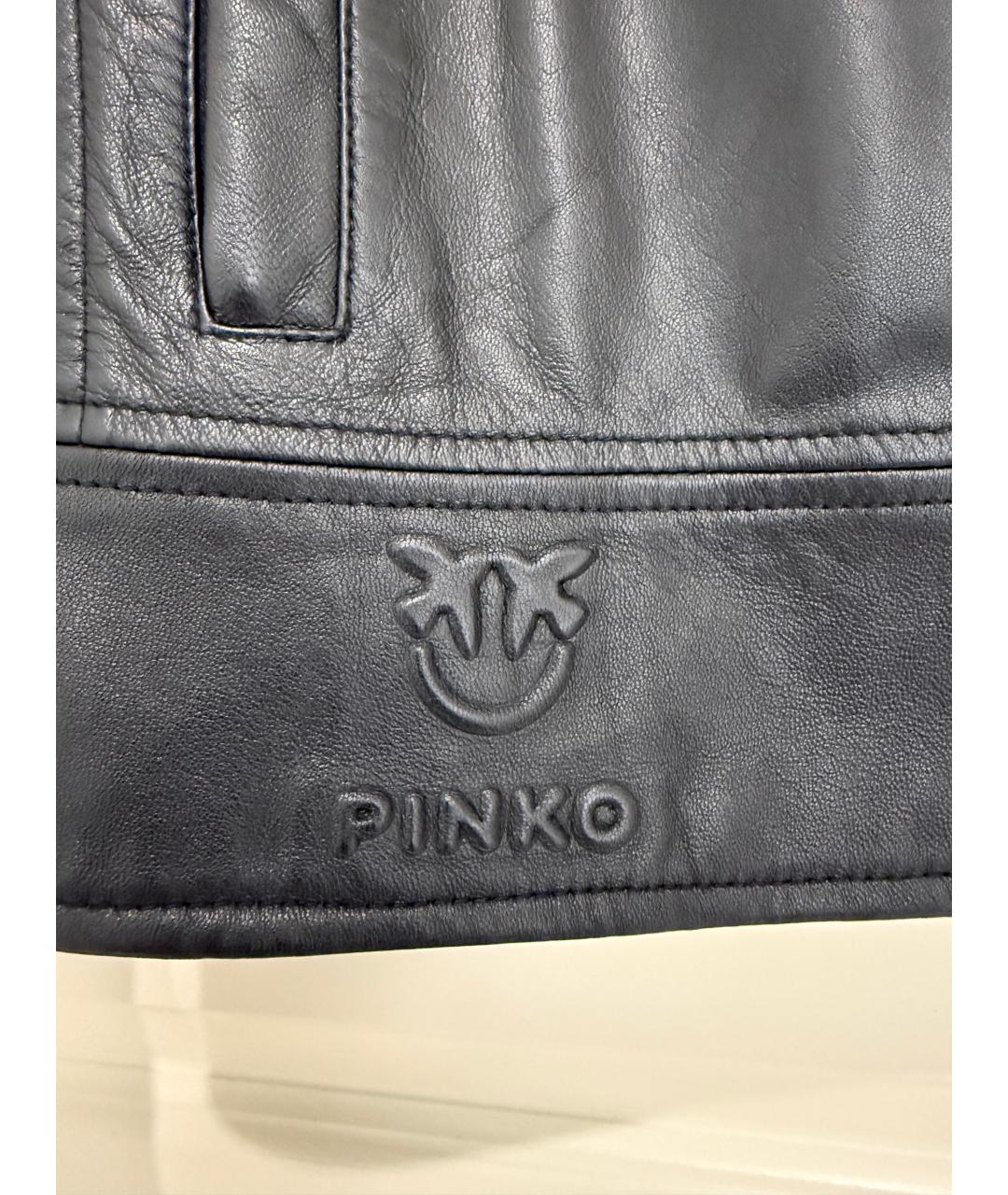 PINKO Черная кожаная куртка, фото 5