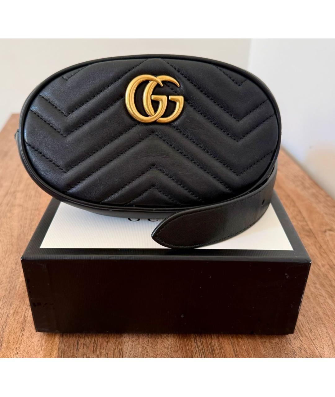 GUCCI Черная кожаная поясная сумка, фото 8