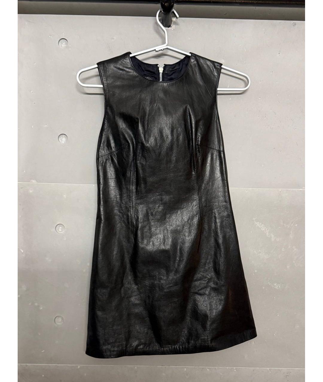 CHROME HEARTS Черное кожаное повседневное платье, фото 4