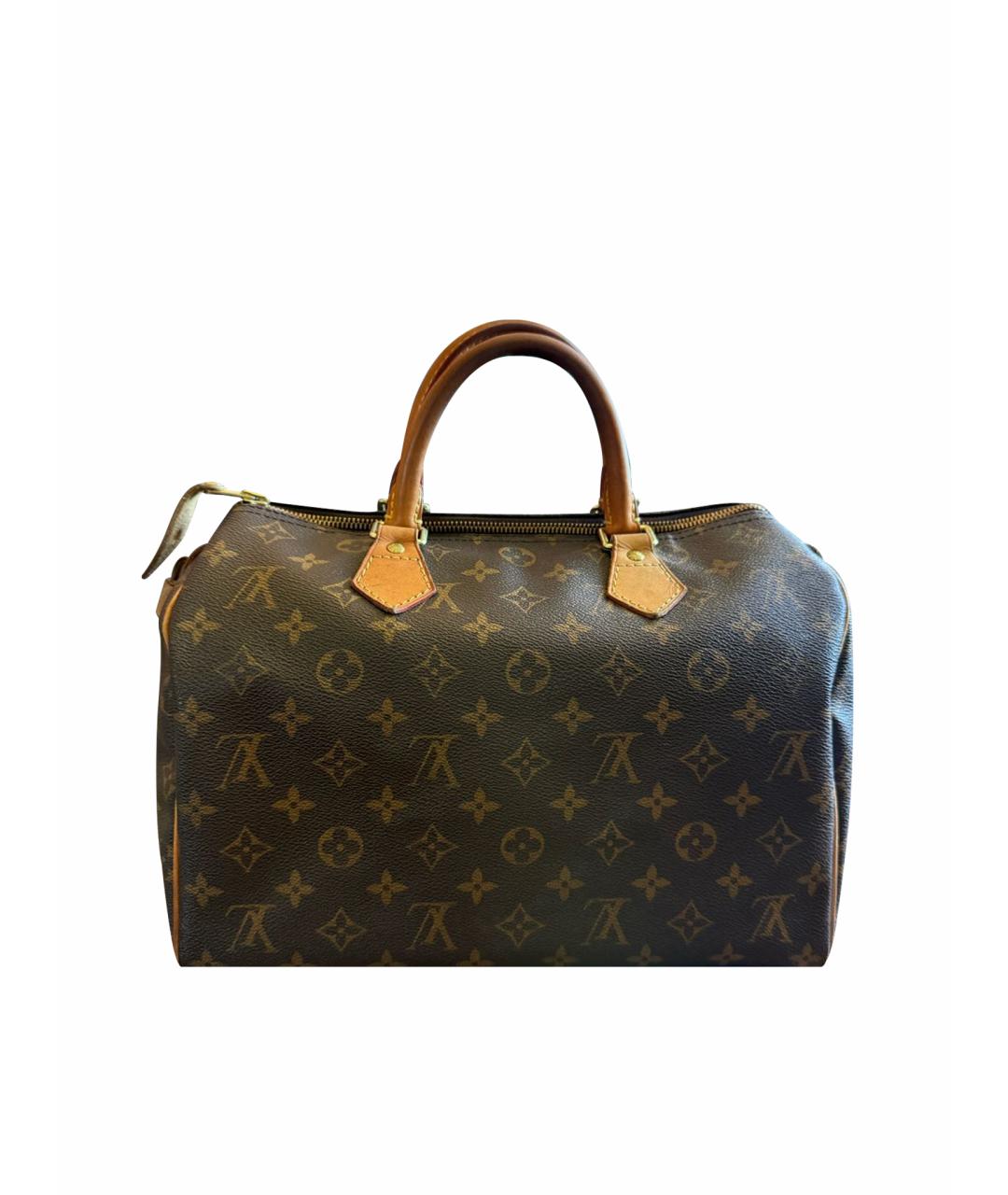 LOUIS VUITTON Коричневая кожаная сумка с короткими ручками, фото 1