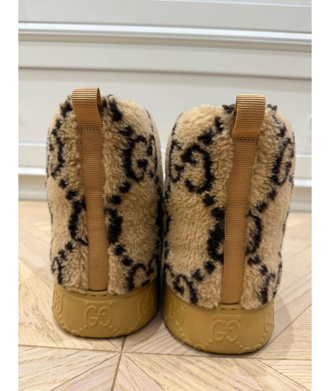 GUCCI Бежевые текстильные полусапоги, фото 4