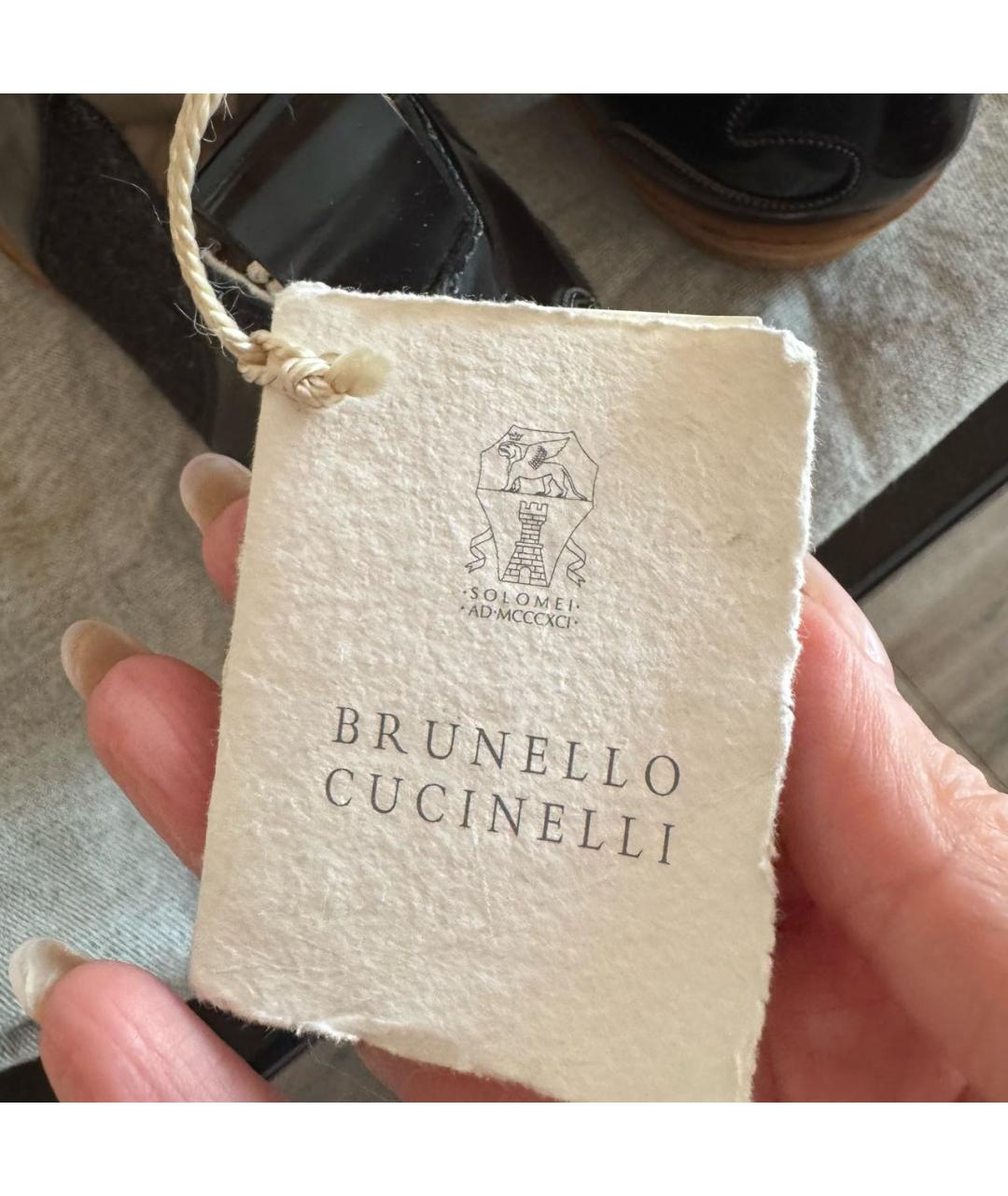BRUNELLO CUCINELLI Черные ботильоны из лакированной кожи, фото 4