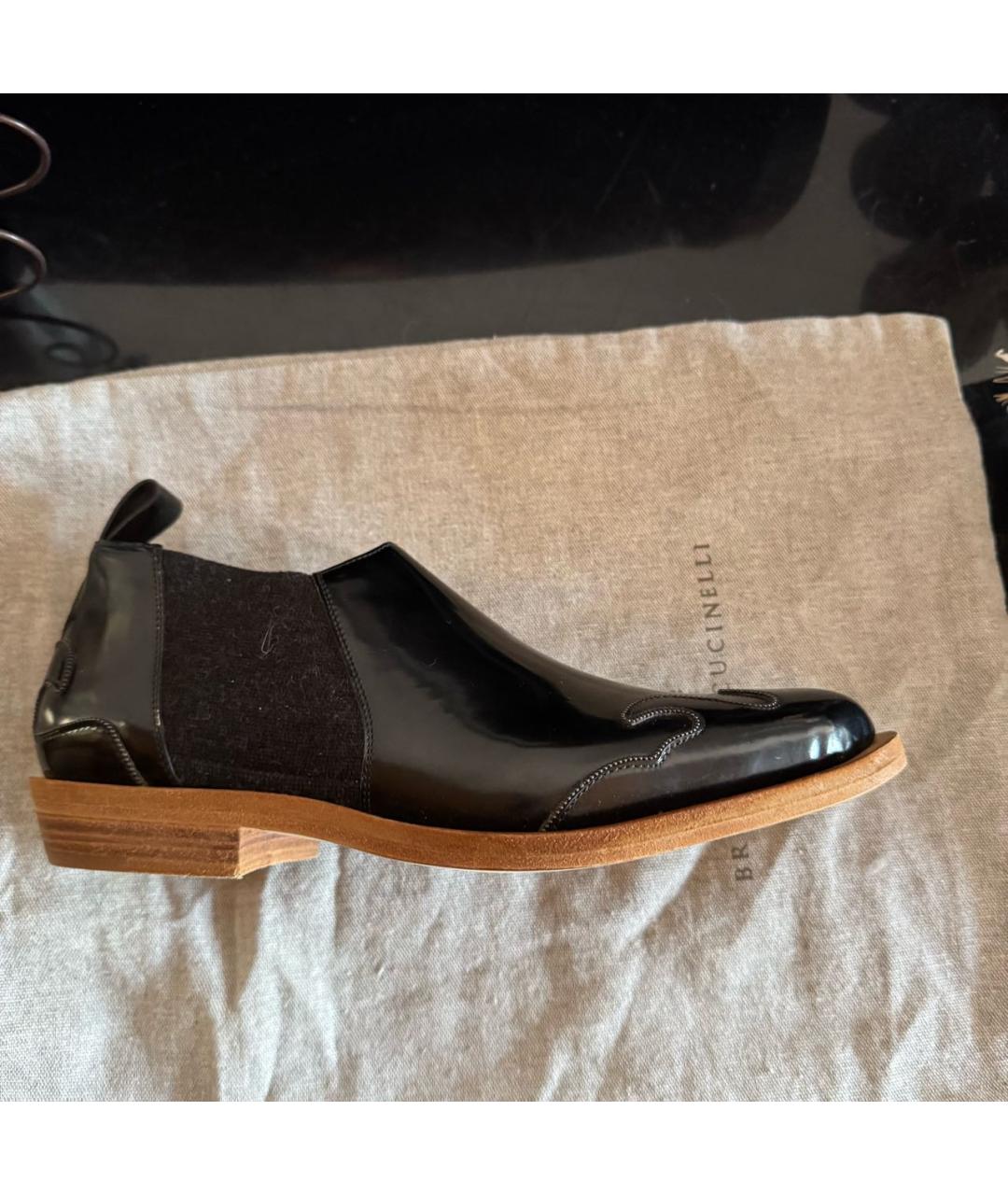 BRUNELLO CUCINELLI Черные ботильоны из лакированной кожи, фото 7