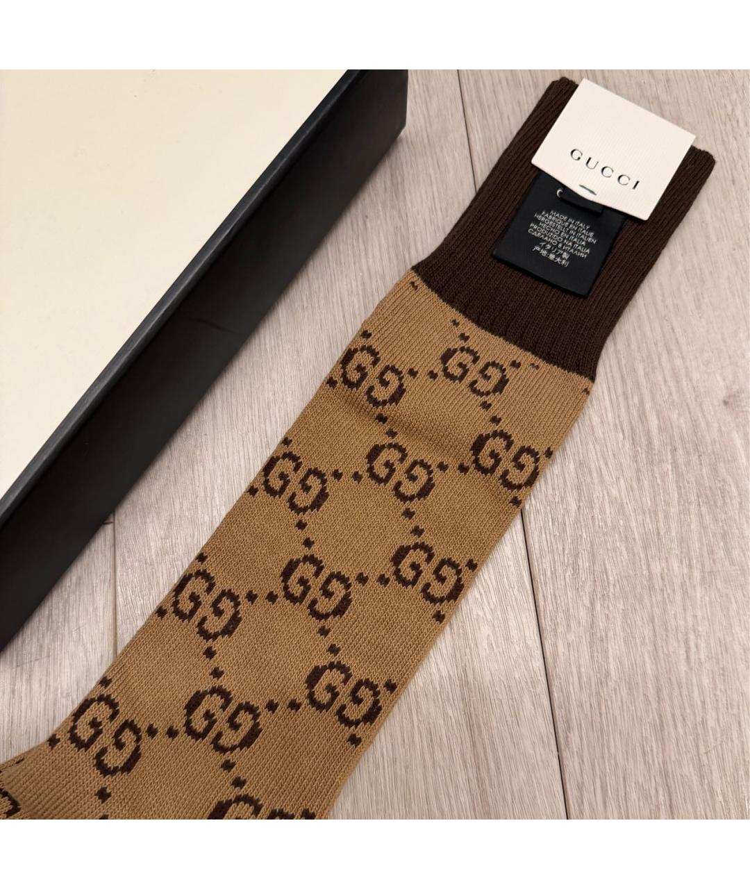 GUCCI Коричневые носки, чулки и колготы, фото 3