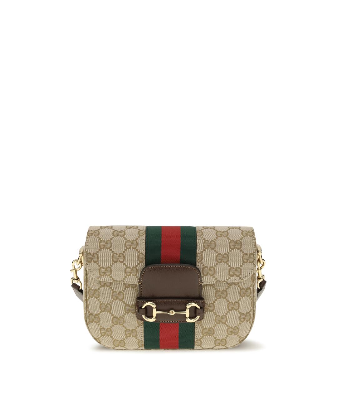 GUCCI Бежевая тканевая сумка через плечо, фото 1