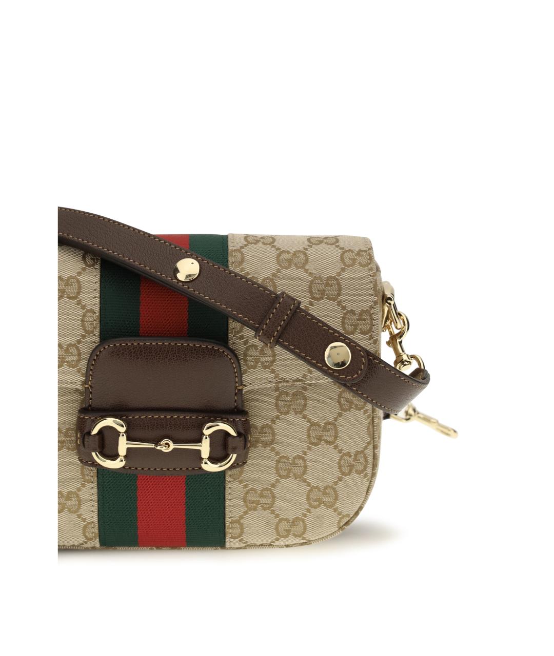 GUCCI Бежевая тканевая сумка через плечо, фото 4