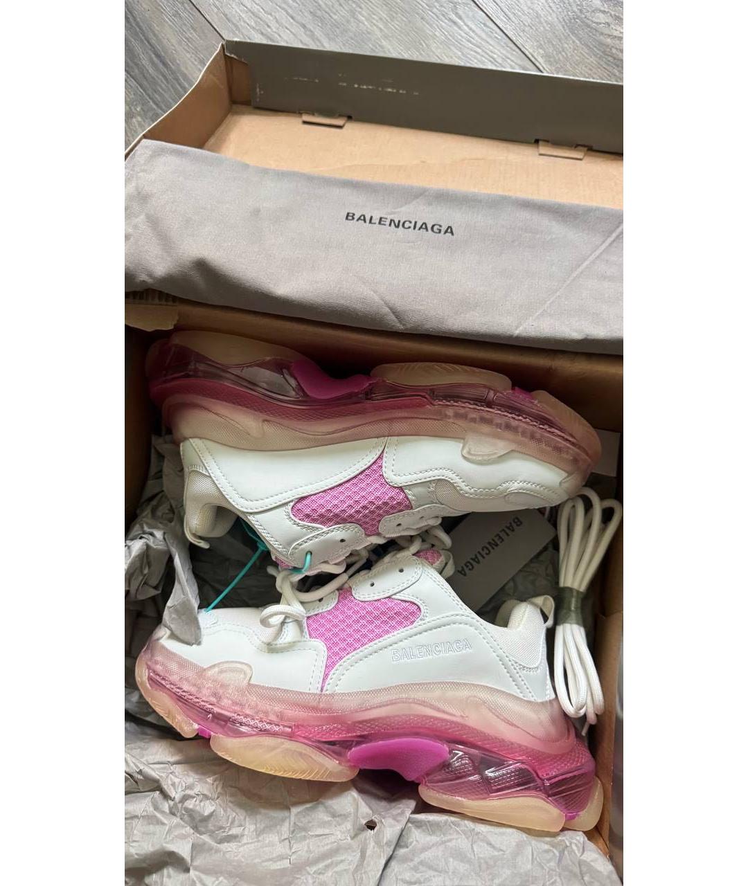 BALENCIAGA Розовые текстильные кроссовки, фото 3