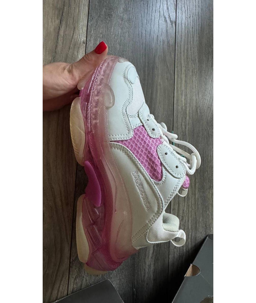 BALENCIAGA Розовые текстильные кроссовки, фото 5