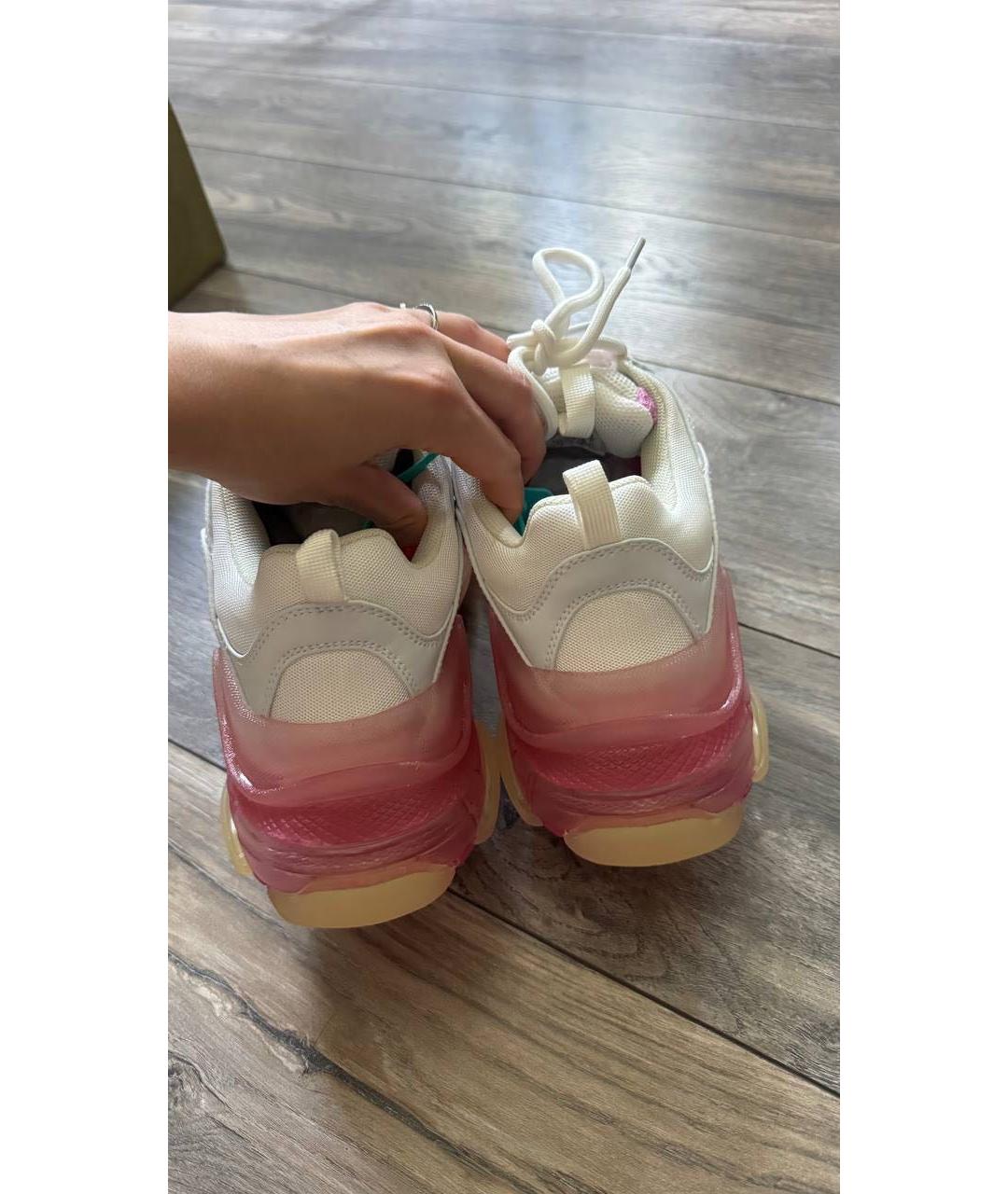 BALENCIAGA Розовые текстильные кроссовки, фото 4