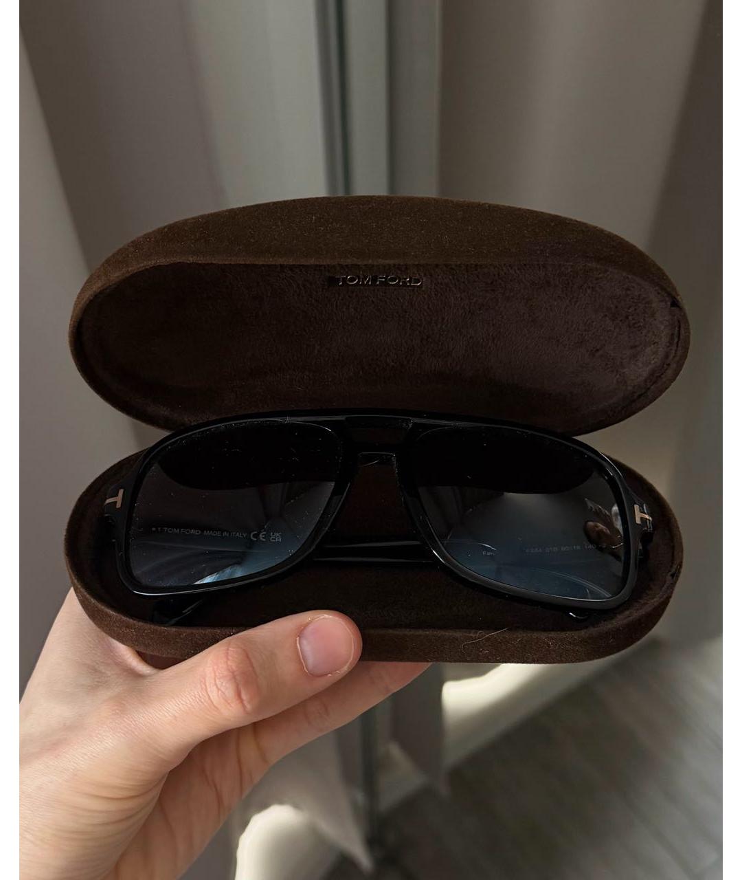 TOM FORD Черные пластиковые солнцезащитные очки, фото 7