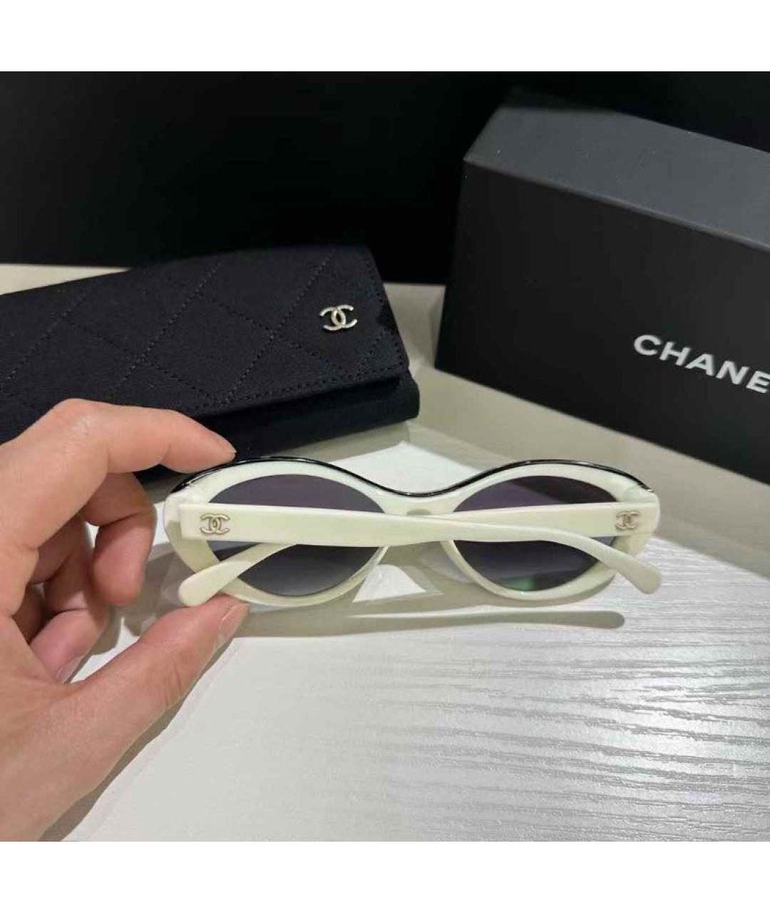 CHANEL Белые солнцезащитные очки, фото 4