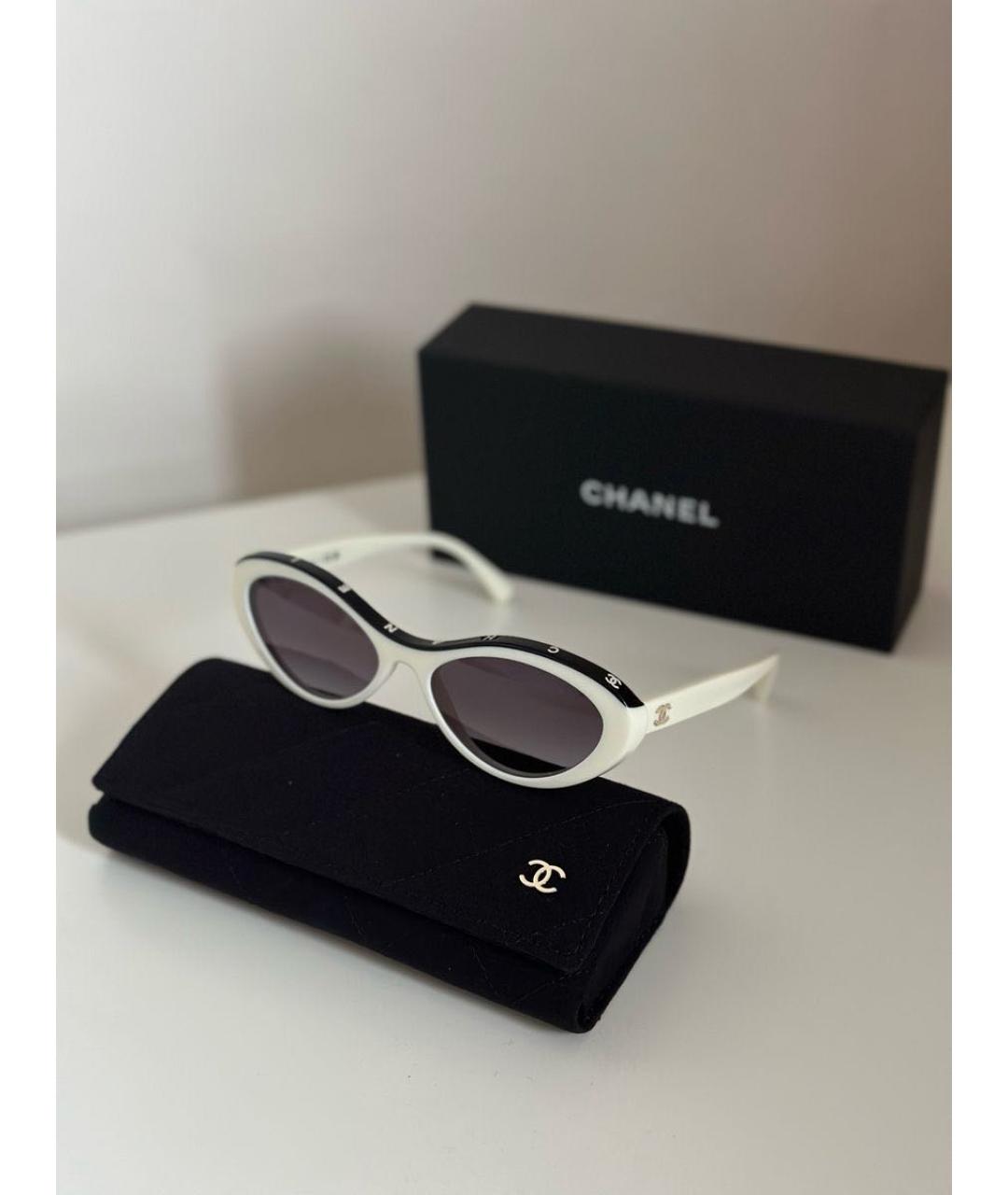 CHANEL Белые солнцезащитные очки, фото 5