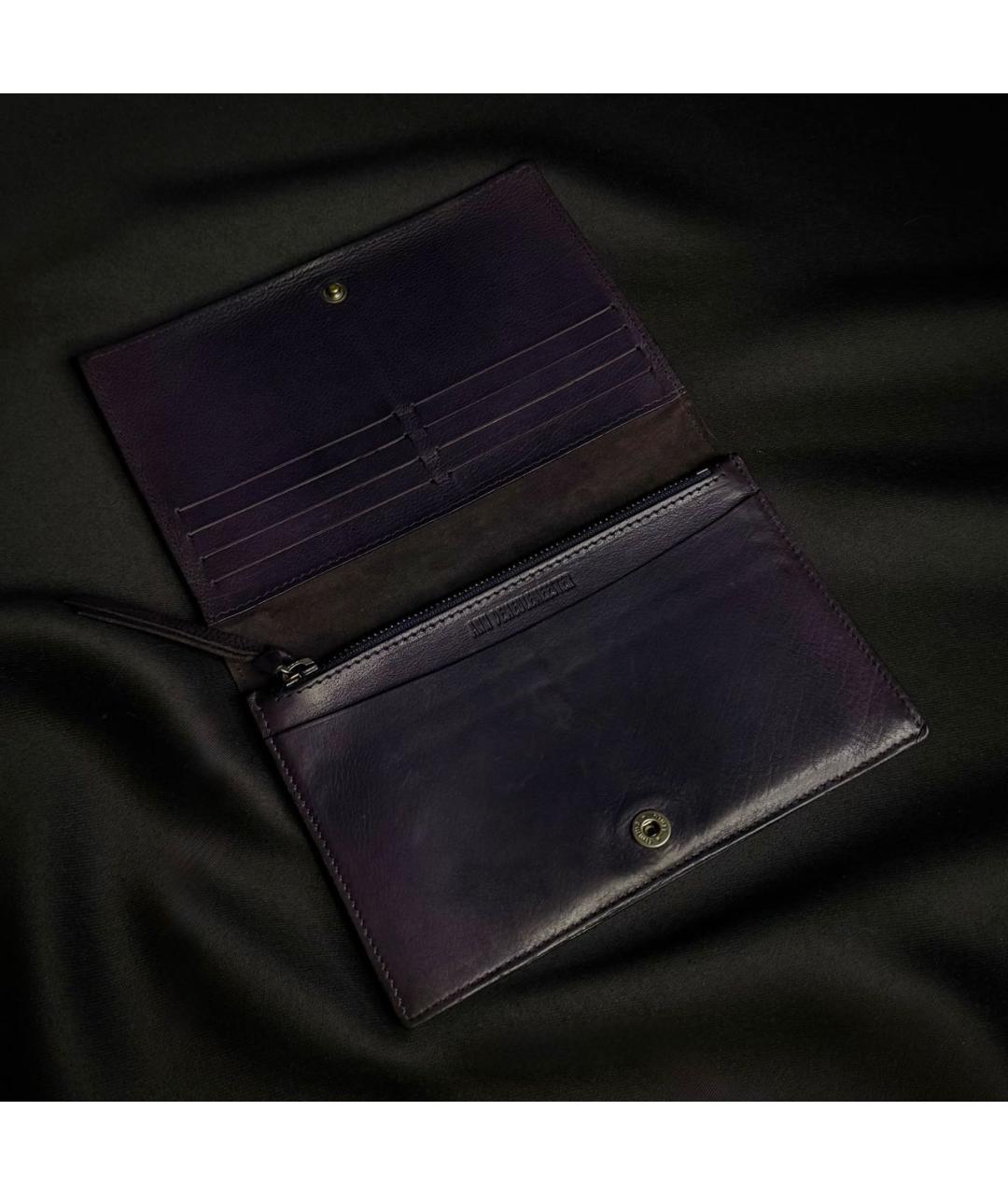 ANN DEMEULEMEESTER Фиолетовый кожаный кошелек, фото 4