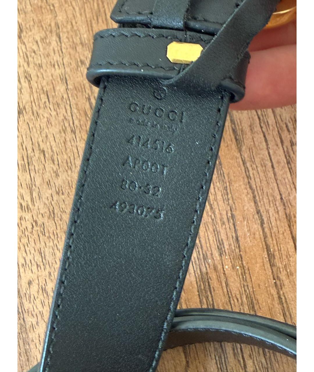 GUCCI Черный кожаный ремень, фото 2