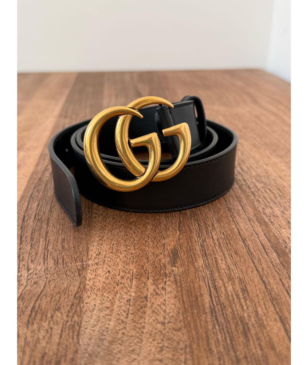 GUCCI Черный кожаный ремень, фото 3