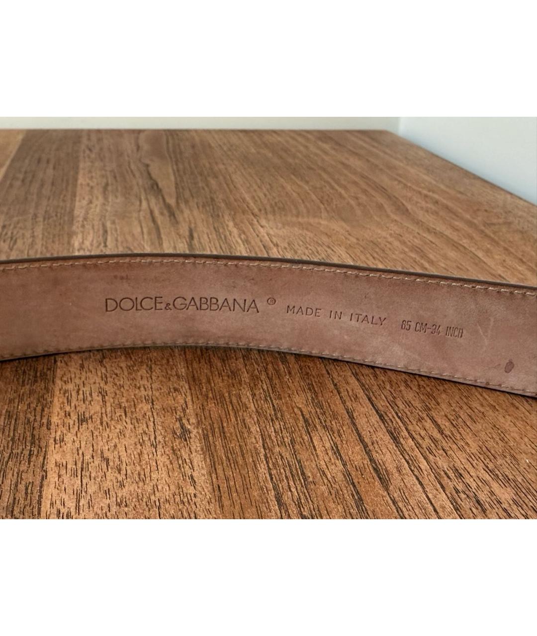 DOLCE&GABBANA Коричневый кожаный ремень, фото 2