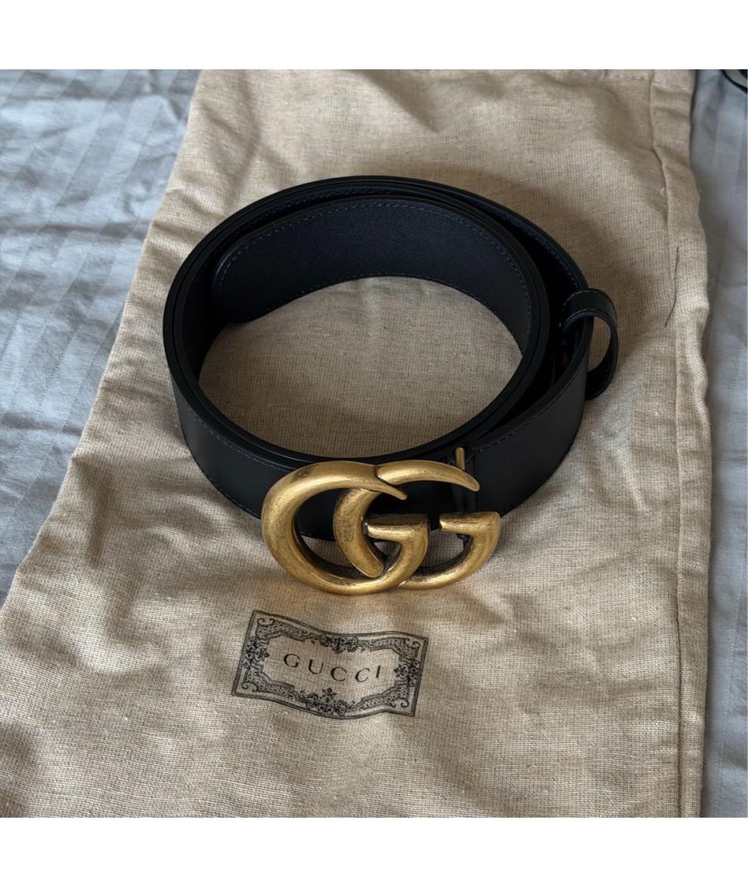 GUCCI Черный кожаный ремень, фото 4