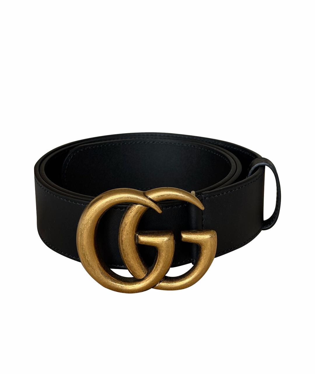 GUCCI Черный кожаный ремень, фото 1