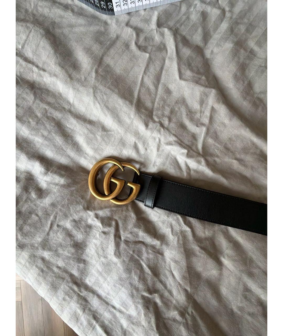 GUCCI Черный кожаный ремень, фото 2