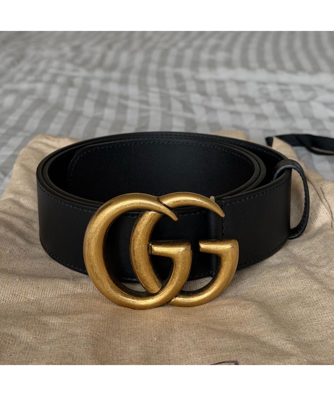 GUCCI Черный кожаный ремень, фото 8