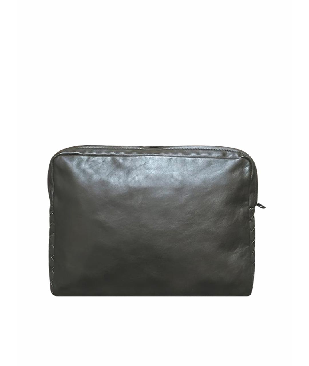 BOTTEGA VENETA Зеленая кожаная барсетка, фото 1
