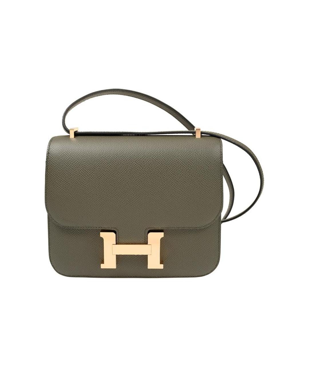 HERMES Зеленая кожаная сумка через плечо, фото 6