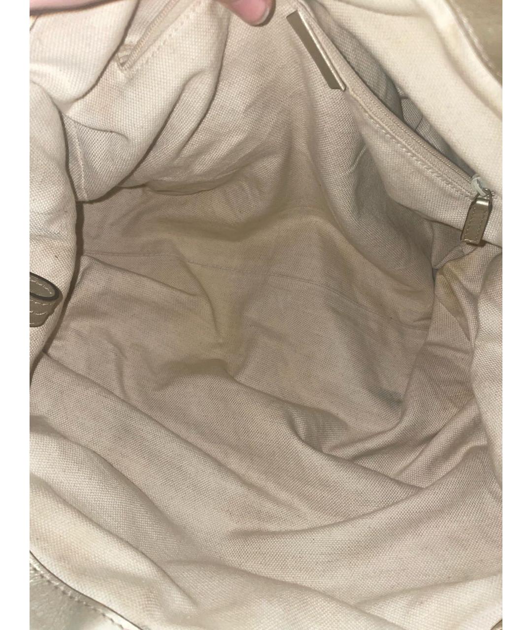 GUCCI Золотая жаккардовая сумка с короткими ручками, фото 4