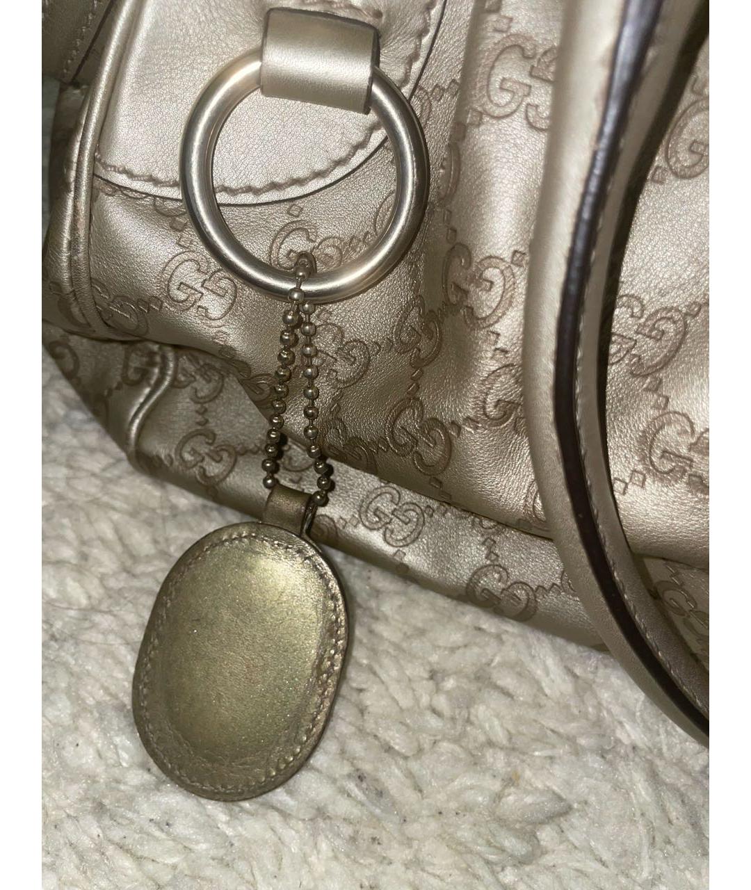GUCCI Золотая жаккардовая сумка с короткими ручками, фото 8