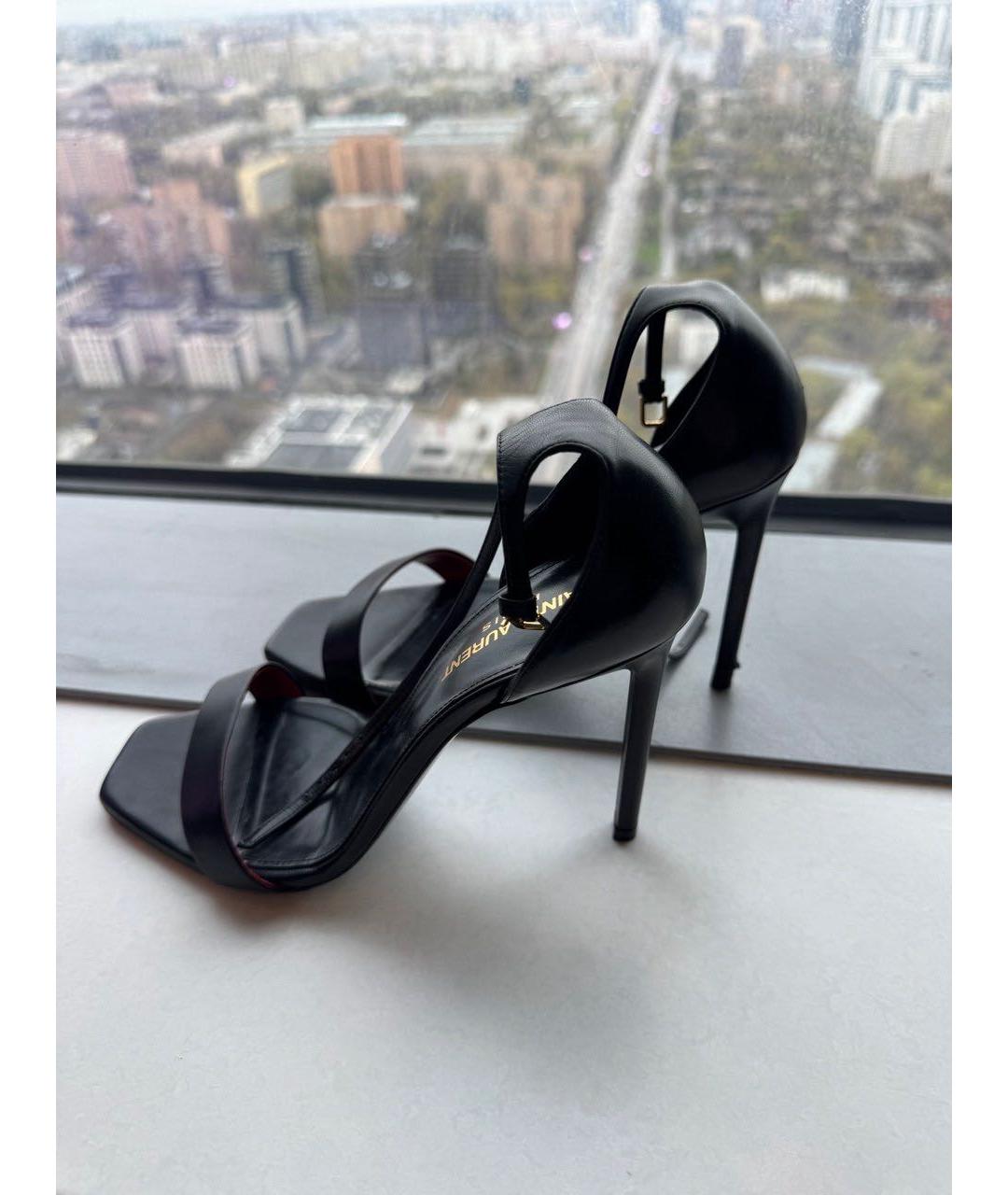 SAINT LAURENT Черные кожаные туфли, фото 5