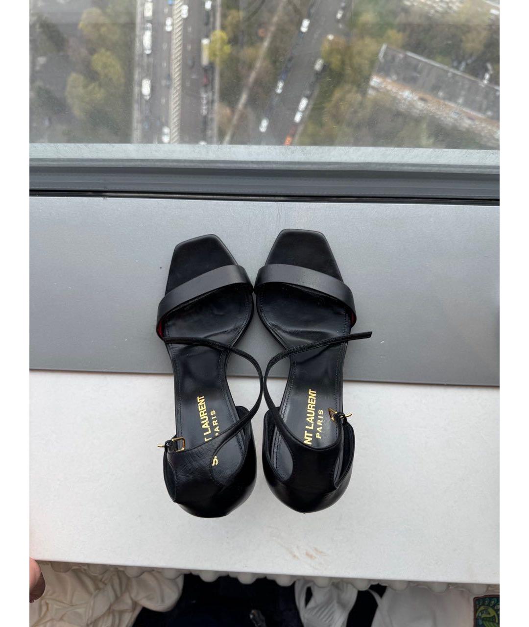 SAINT LAURENT Черные кожаные туфли, фото 3