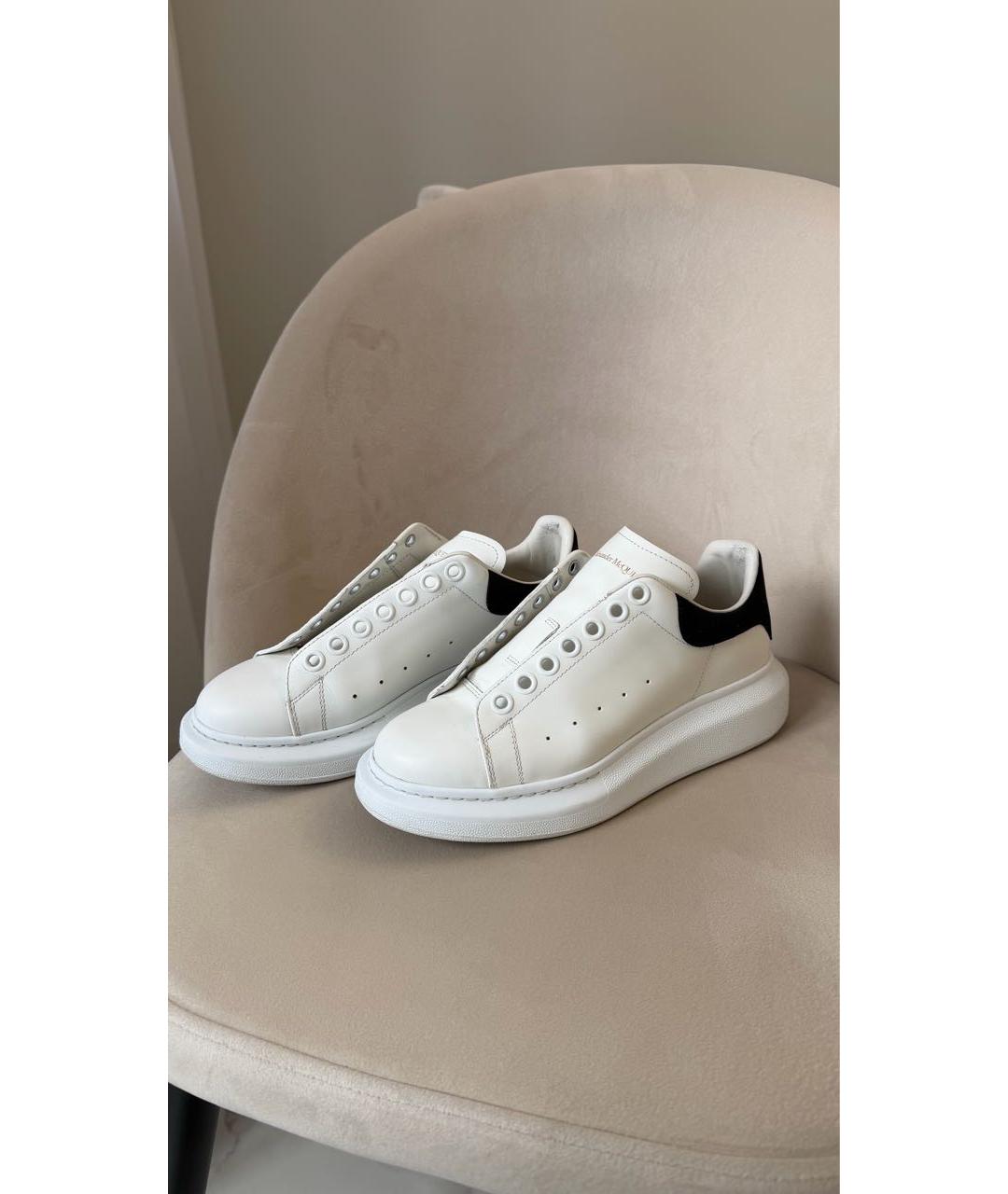 ALEXANDER MCQUEEN Белые кожаные кроссовки, фото 4