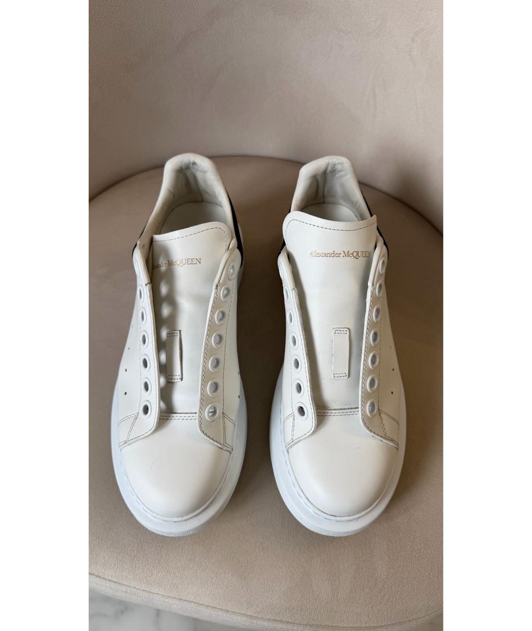 ALEXANDER MCQUEEN Белые кожаные кроссовки, фото 2