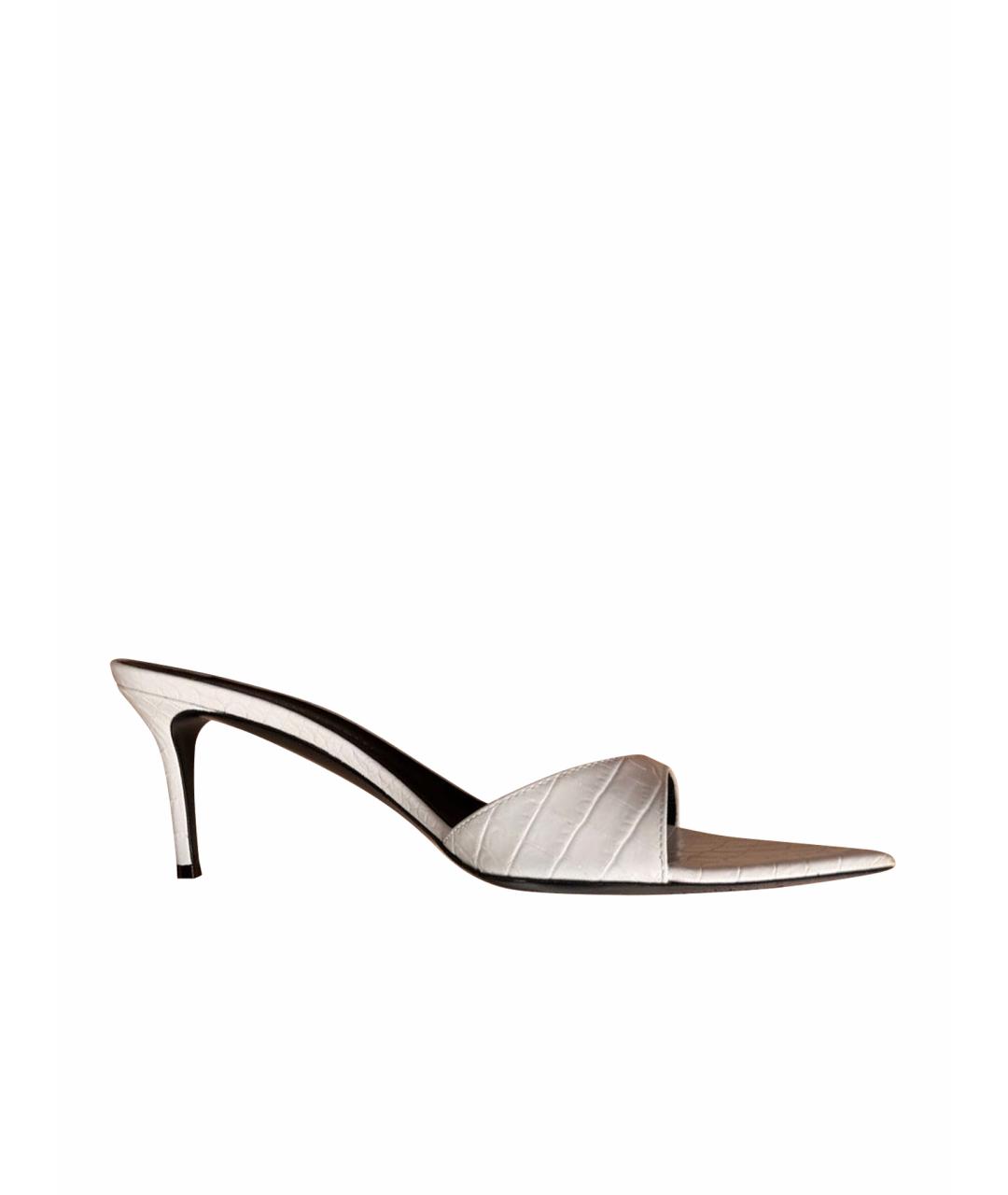 GIUSEPPE ZANOTTI DESIGN Белые кожаные мюли, фото 1