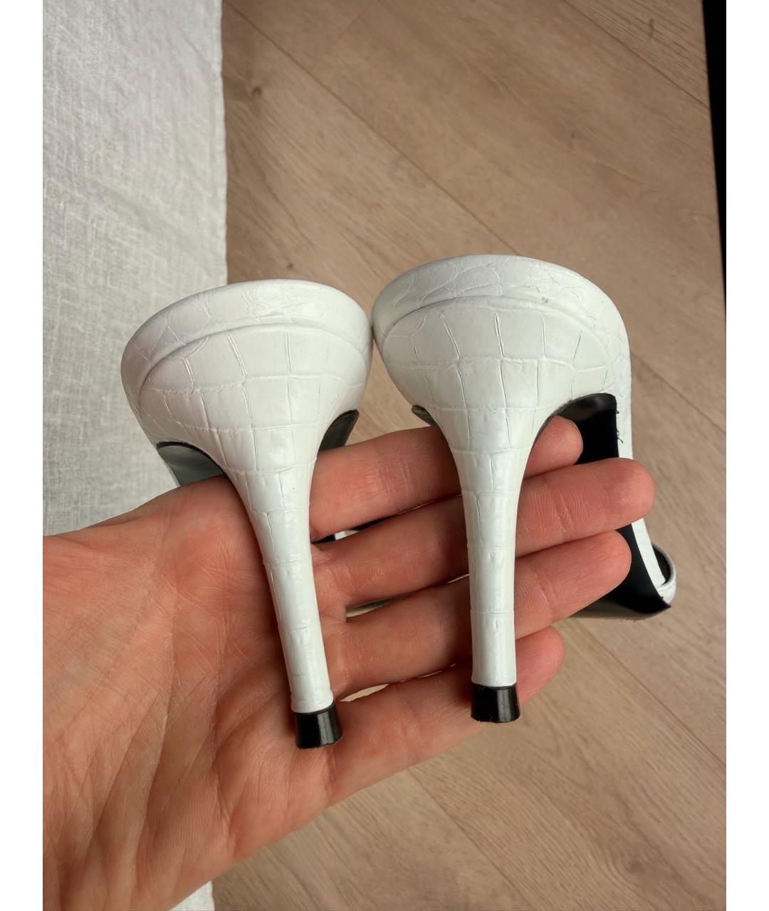 GIUSEPPE ZANOTTI DESIGN Белые кожаные мюли, фото 3