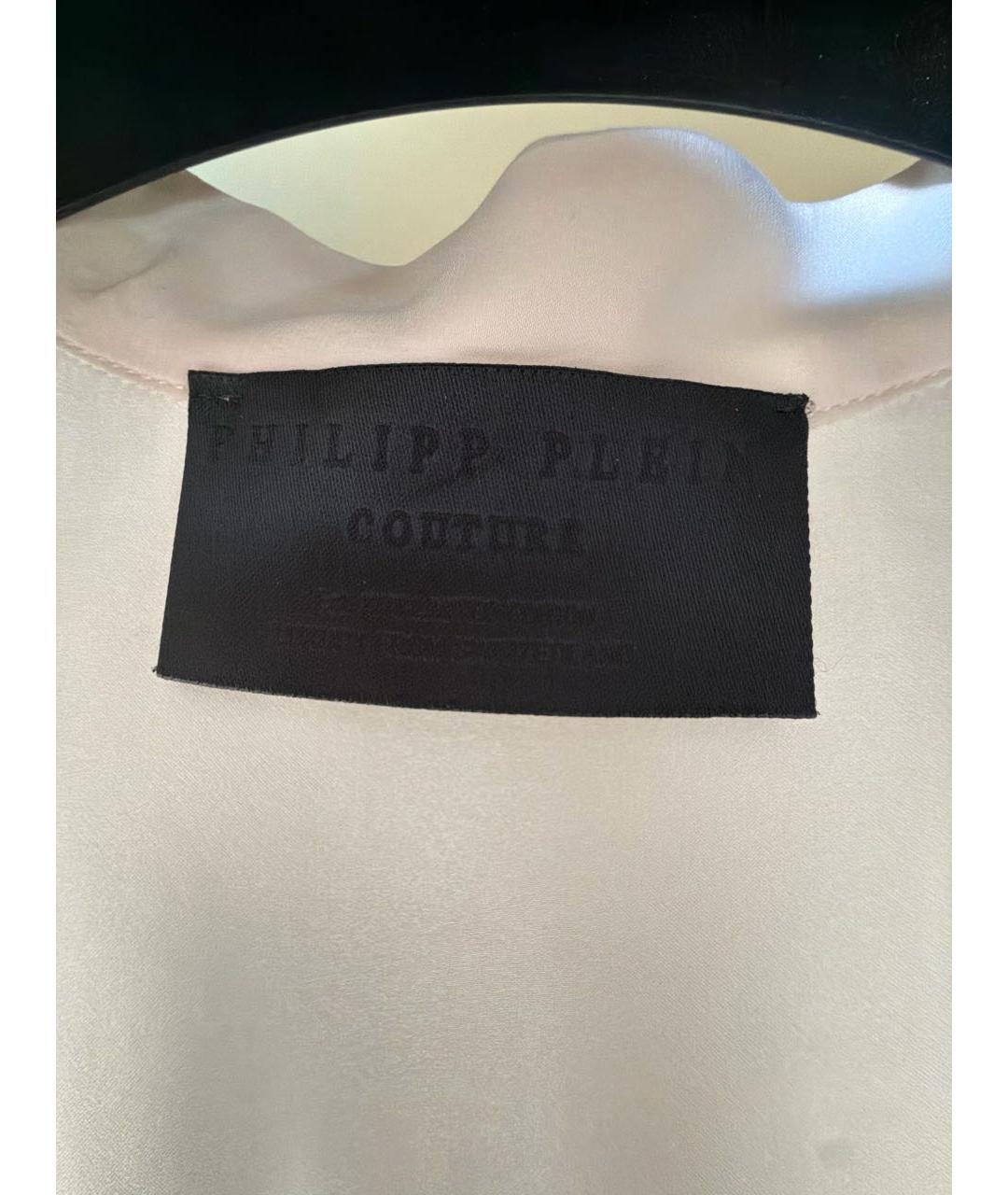 PHILIPP PLEIN Белая шелковая блузы, фото 3