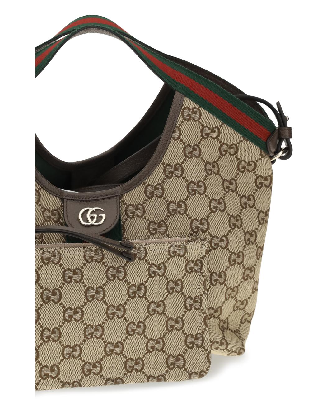 GUCCI Бежевая тканевая сумка тоут, фото 5