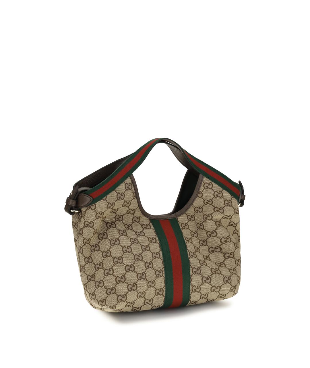 GUCCI Бежевая тканевая сумка тоут, фото 3