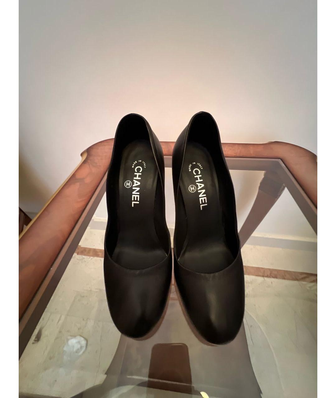 CHANEL Черные кожаные туфли, фото 2