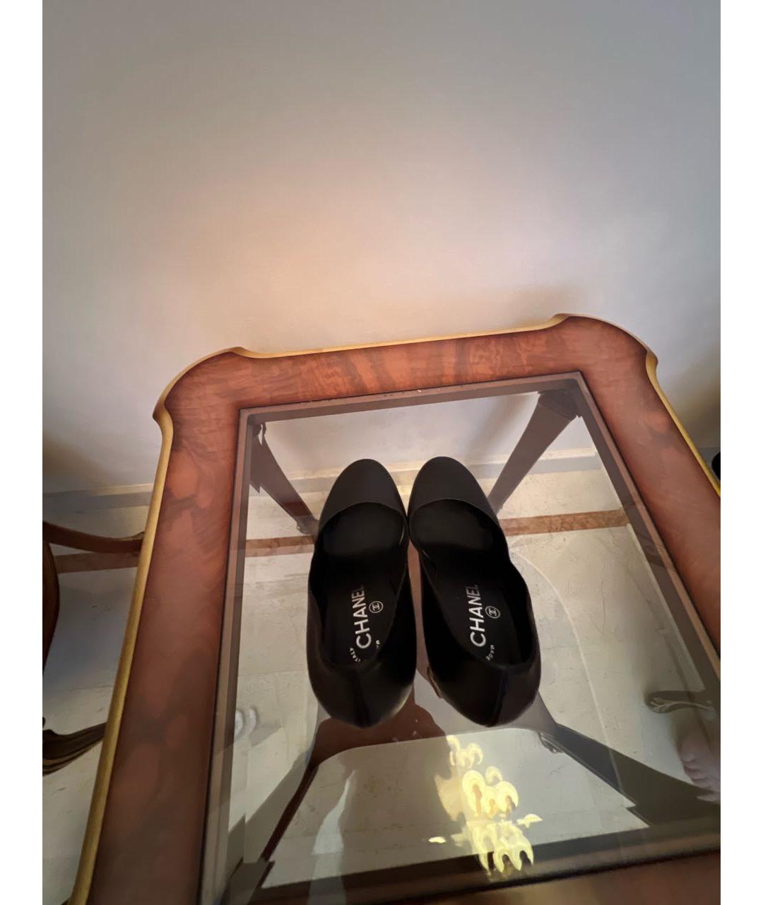 CHANEL Черные кожаные туфли, фото 3