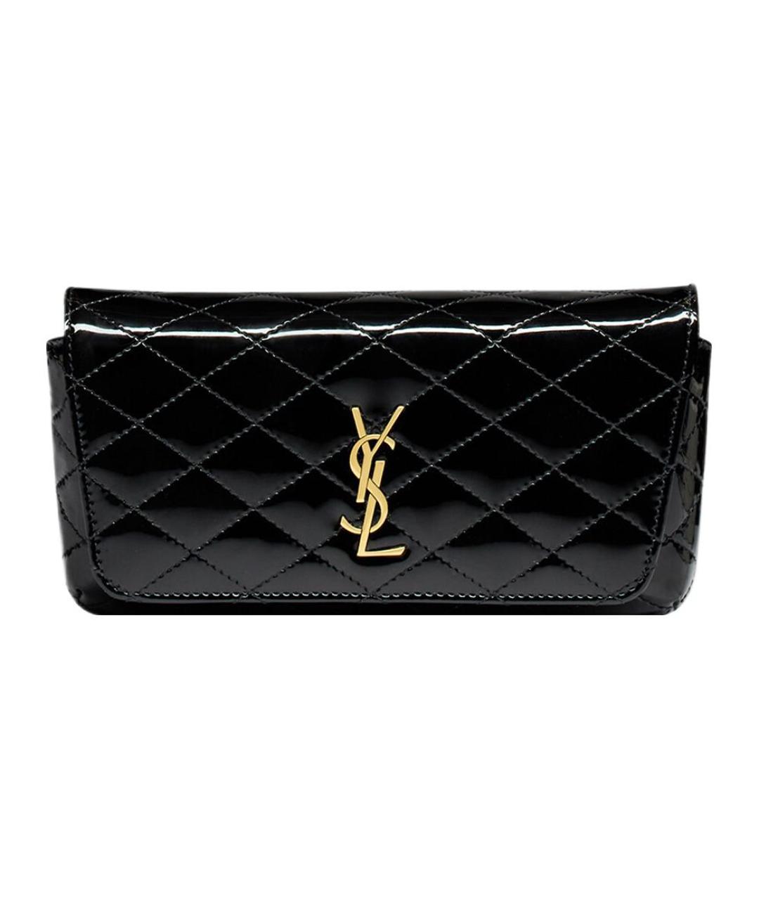 SAINT LAURENT Черная кожаная сумка через плечо, фото 1