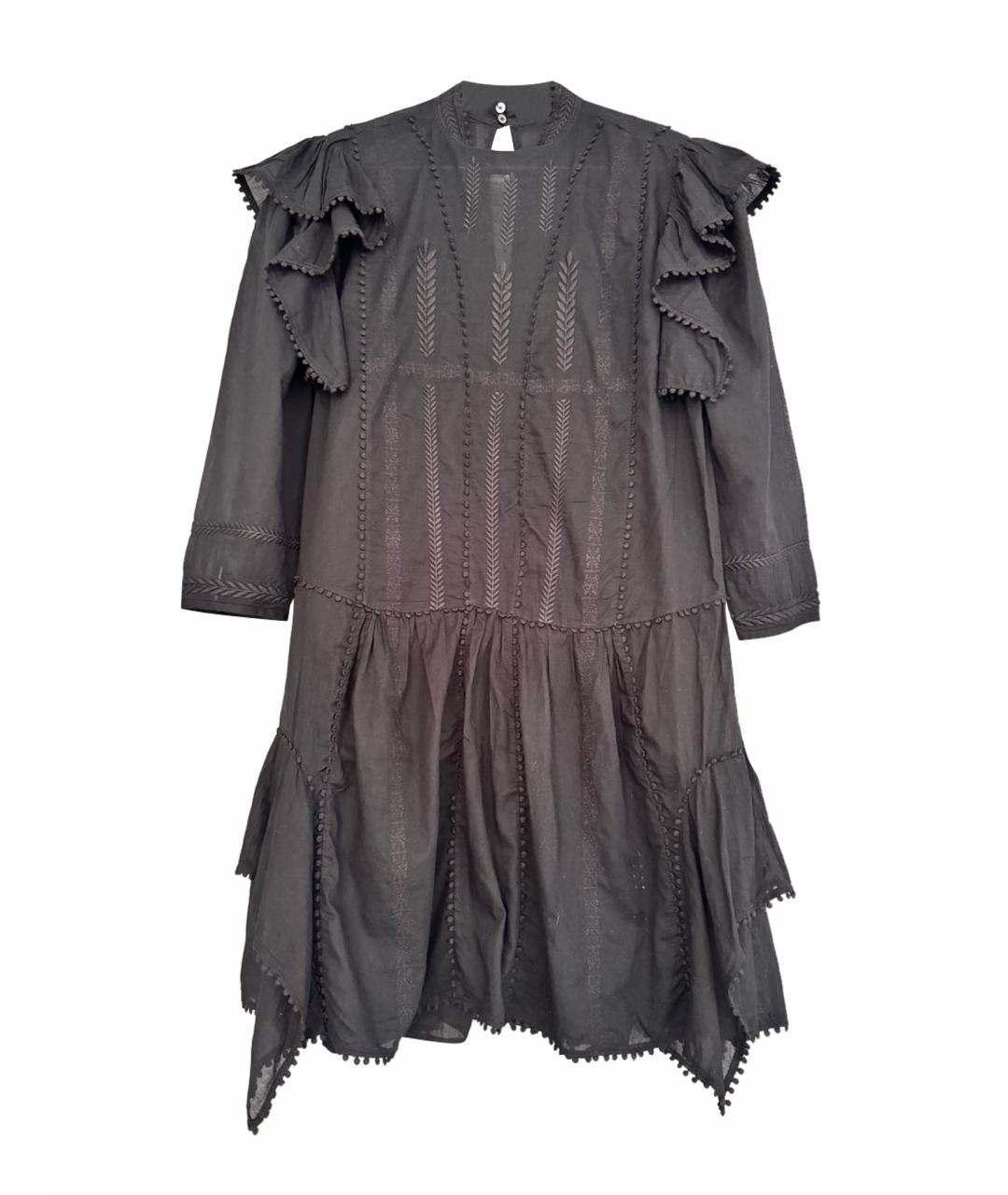 ISABEL MARANT ETOILE Черное хлопковое повседневное платье, фото 1