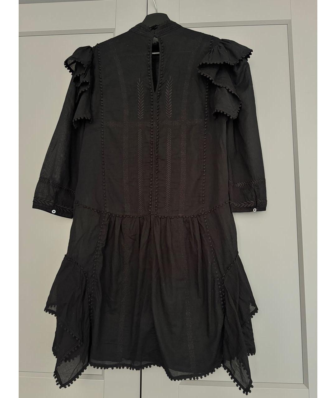 ISABEL MARANT ETOILE Черное хлопковое повседневное платье, фото 2