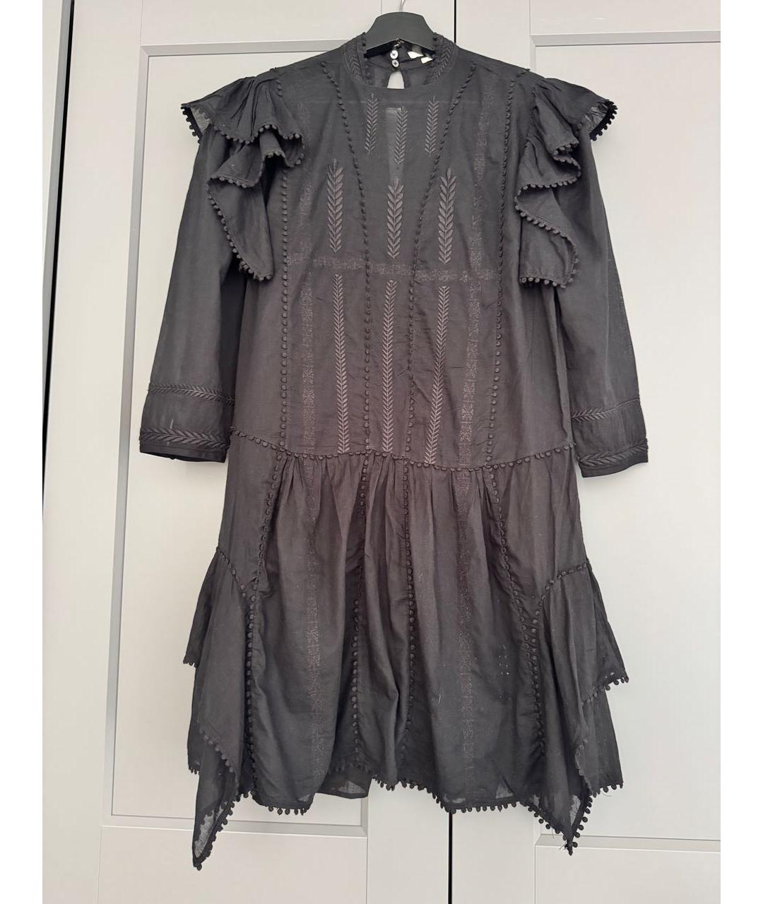 ISABEL MARANT ETOILE Черное хлопковое повседневное платье, фото 5