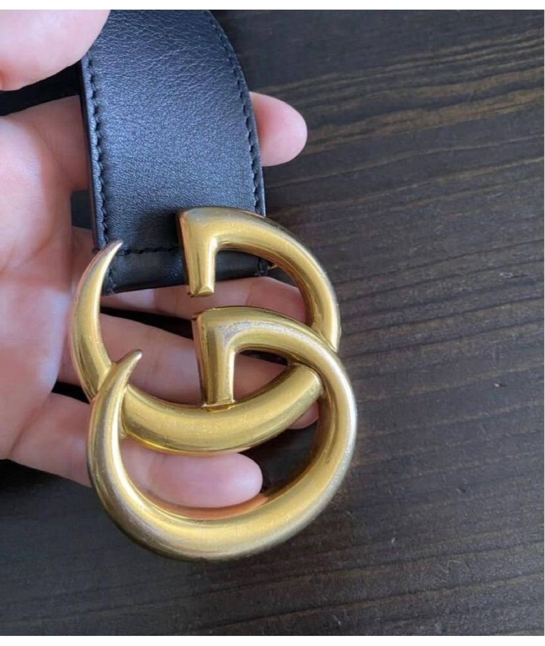 GUCCI Черный кожаный ремень, фото 2