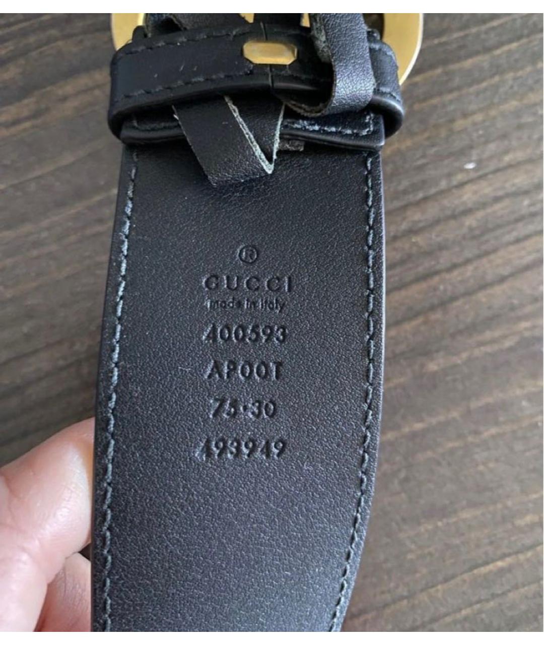 GUCCI Черный кожаный ремень, фото 3