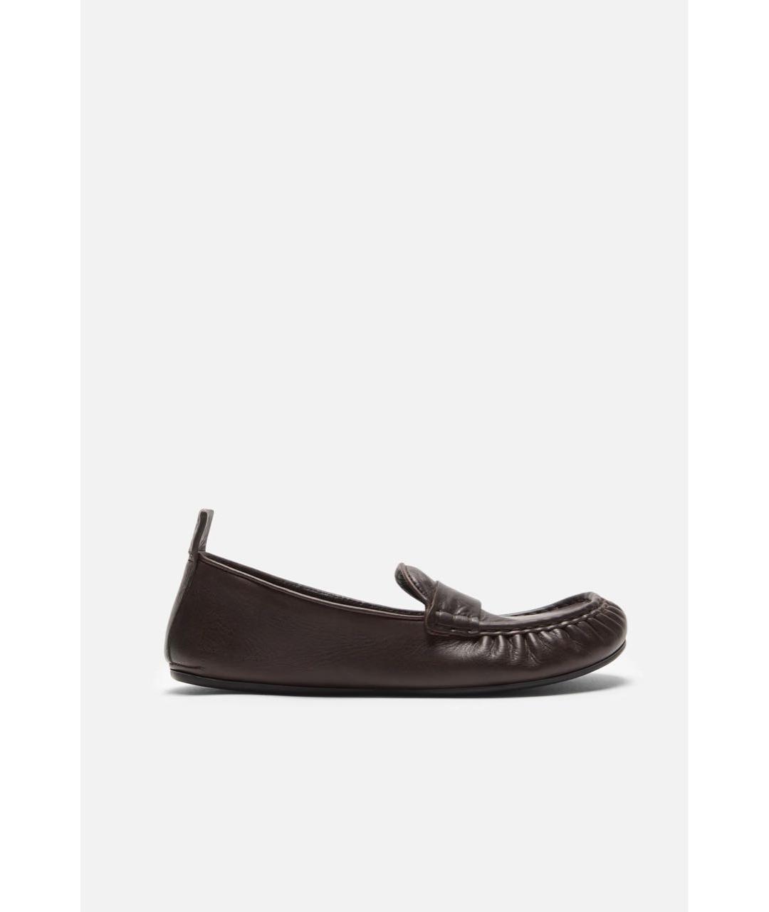 ACNE STUDIOS Коричневые кожаные мокасины, фото 6