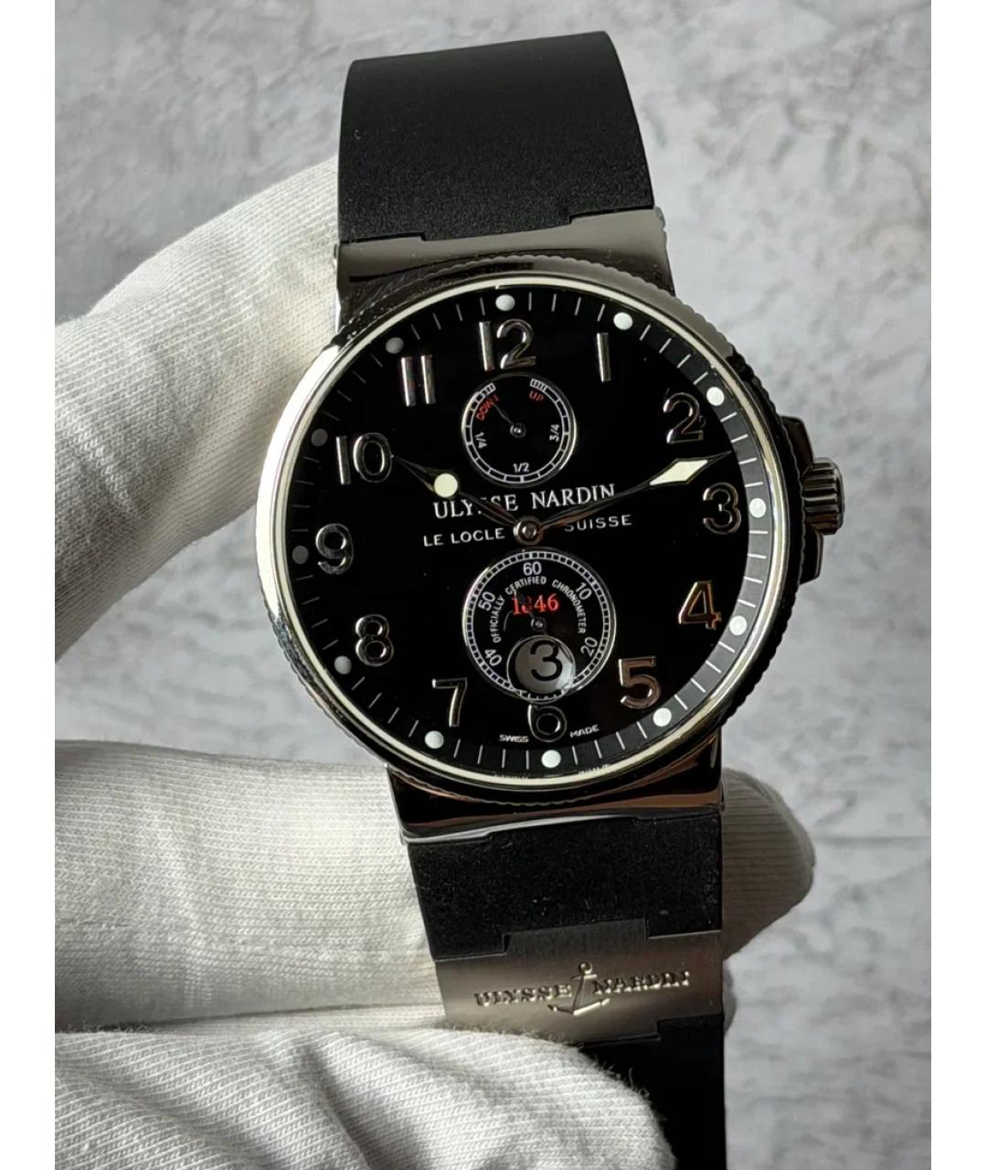 Ulysse Nardin Черные металлические часы, фото 2