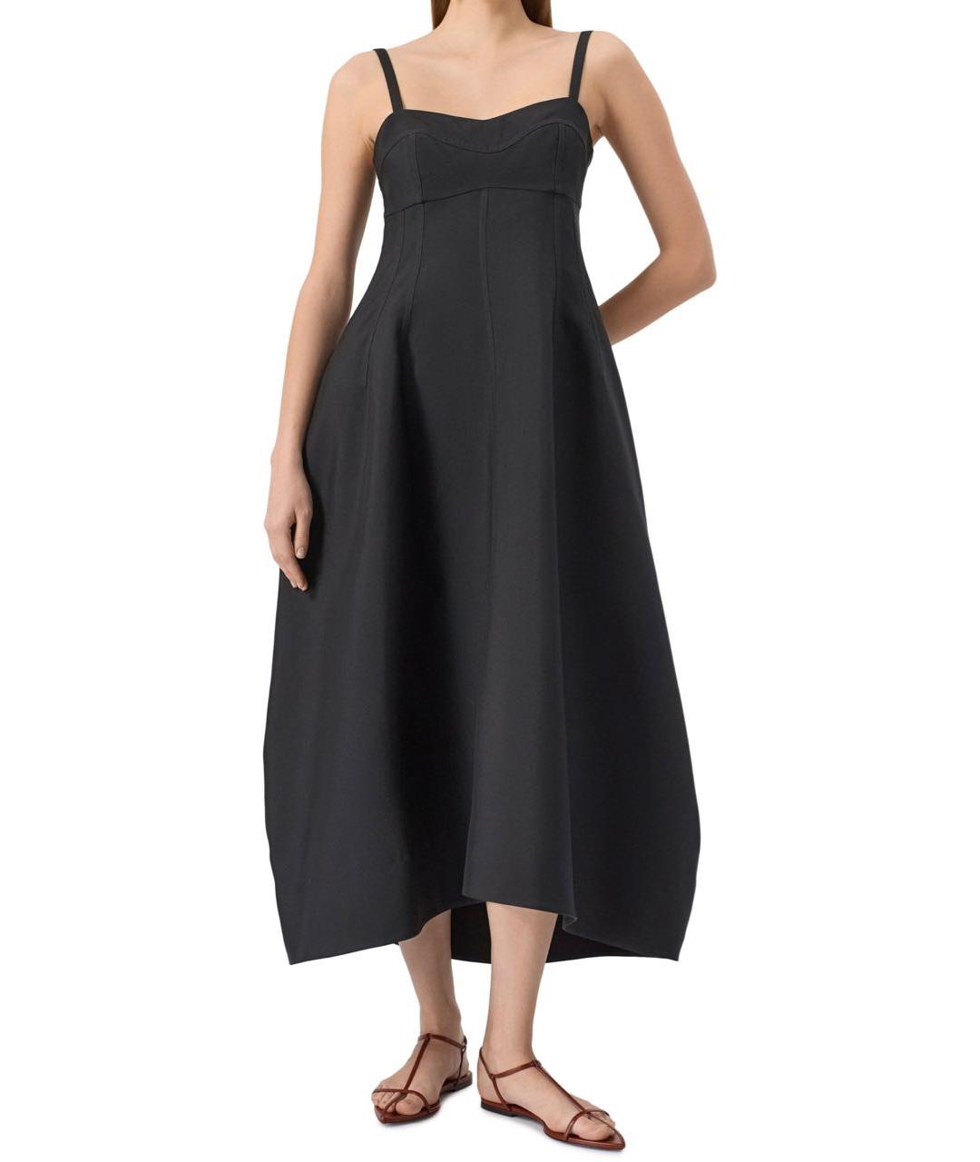 JIL SANDER Черное полиамидовое повседневное платье, фото 2