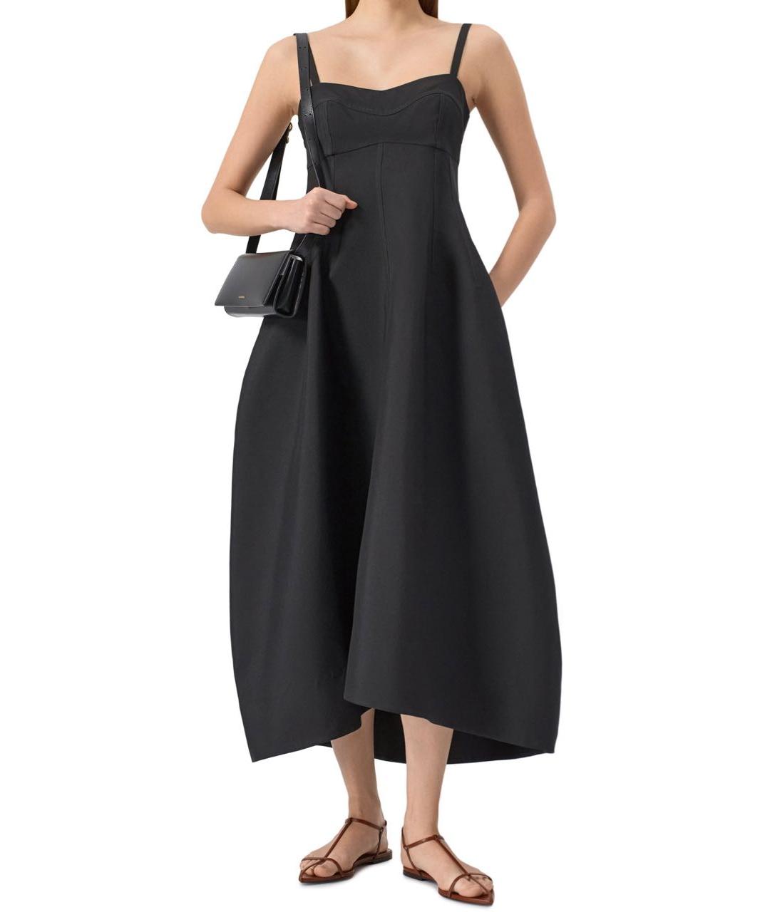 JIL SANDER Черное полиамидовое повседневное платье, фото 5